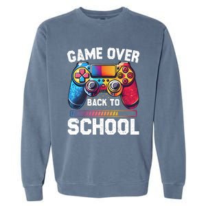 Game Over Back To School Gamer Game Lover Garment-Dyed Sweatshirt