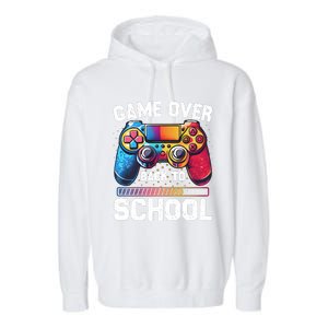 Game Over Back To School Gamer Game Lover Garment-Dyed Fleece Hoodie