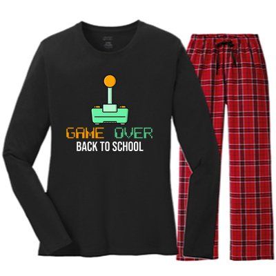 Game Over Back To School Gaming Women's Long Sleeve Flannel Pajama Set 