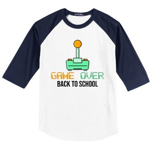 Game Over Back To School Gaming Baseball Sleeve Shirt