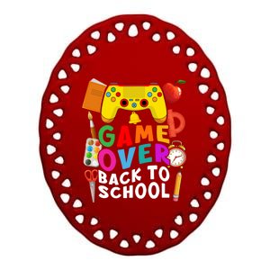 Game Over Back To School Gamer Controller 1St Day Of School Cool Gift Ceramic Oval Ornament