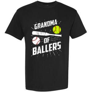 Grandma Of Ballers Funny Baseball Softball Mothers Day Gift Garment-Dyed Heavyweight T-Shirt