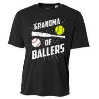 Grandma Of Ballers Funny Baseball Softball Mothers Day Gift Cooling Performance Crew T-Shirt