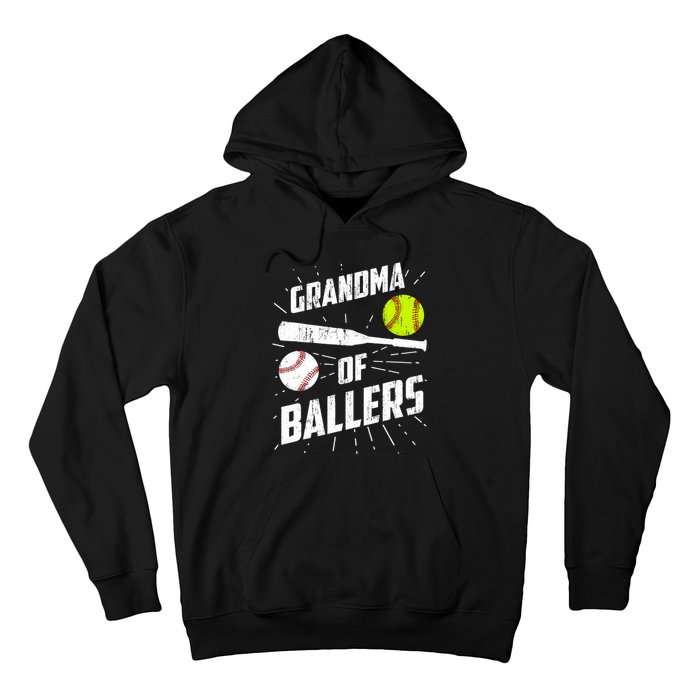 Grandma Of Ballers Funny Baseball Softball Mothers Day Gift Hoodie