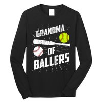 Grandma Of Ballers Funny Baseball Softball Mothers Day Gift Long Sleeve Shirt