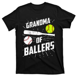 Grandma Of Ballers Funny Baseball Softball Mothers Day Gift T-Shirt