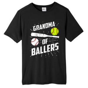 Grandma Of Ballers Funny Baseball Softball Mothers Day Gift Tall Fusion ChromaSoft Performance T-Shirt