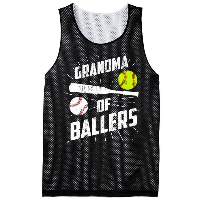 Grandma Of Ballers Funny Baseball Softball Mothers Day Gift Mesh Reversible Basketball Jersey Tank