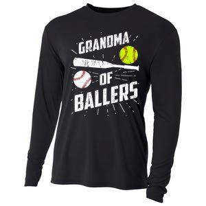 Grandma Of Ballers Funny Baseball Softball Mothers Day Gift Cooling Performance Long Sleeve Crew