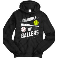 Grandma Of Ballers Funny Baseball Softball Mothers Day Gift Tie Dye Hoodie