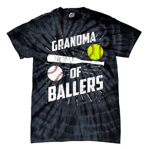 Grandma Of Ballers Funny Baseball Softball Mothers Day Gift Tie-Dye T-Shirt