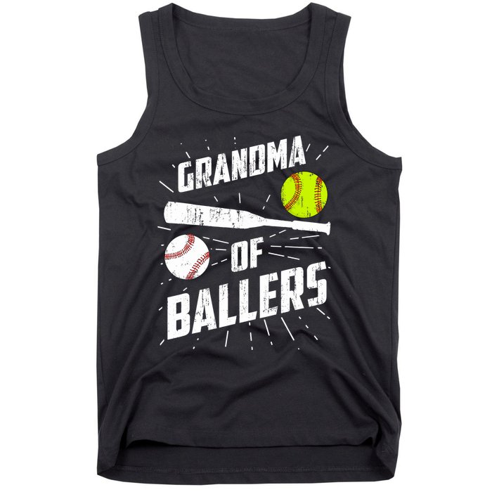 Grandma Of Ballers Funny Baseball Softball Mothers Day Gift Tank Top