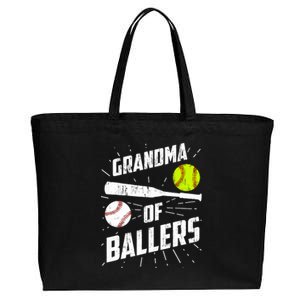 Grandma Of Ballers Funny Baseball Softball Mothers Day Gift Cotton Canvas Jumbo Tote