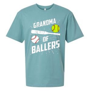 Grandma Of Ballers Funny Baseball Softball Mothers Day Gift Sueded Cloud Jersey T-Shirt