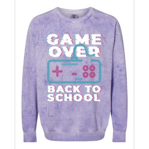 Game Over Back To School Now Institution School Gift Colorblast Crewneck Sweatshirt