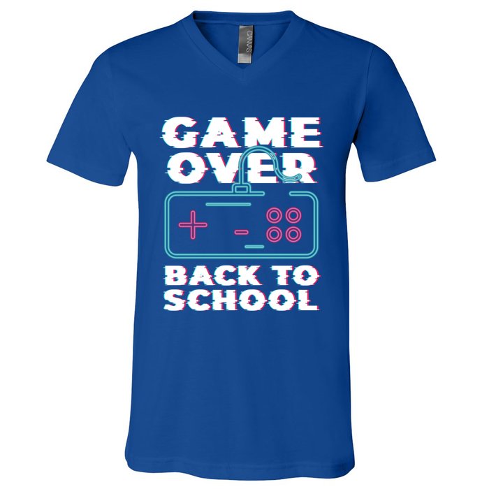 Game Over Back To School Now Institution School Gift V-Neck T-Shirt