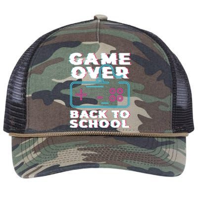 Game Over Back To School Now Institution School Gift Retro Rope Trucker Hat Cap