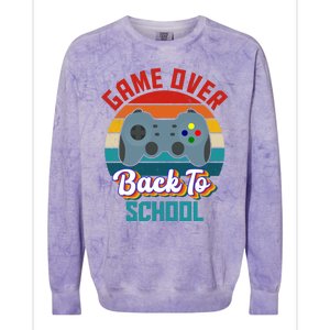 Game Over Back To School Funny Gamer Colorblast Crewneck Sweatshirt