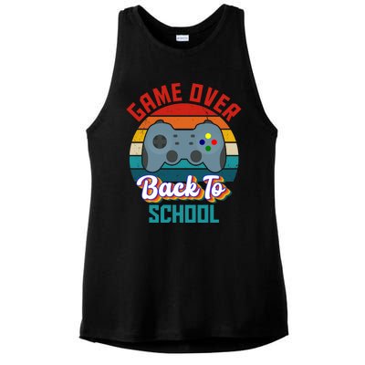 Game Over Back To School Funny Gamer Ladies PosiCharge Tri-Blend Wicking Tank