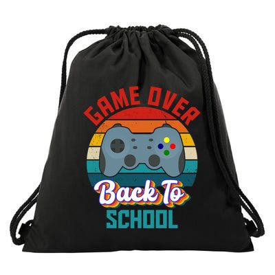 Game Over Back To School Funny Gamer Drawstring Bag