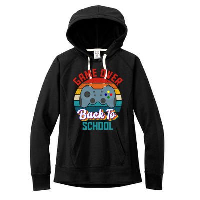 Game Over Back To School Funny Gamer Women's Fleece Hoodie