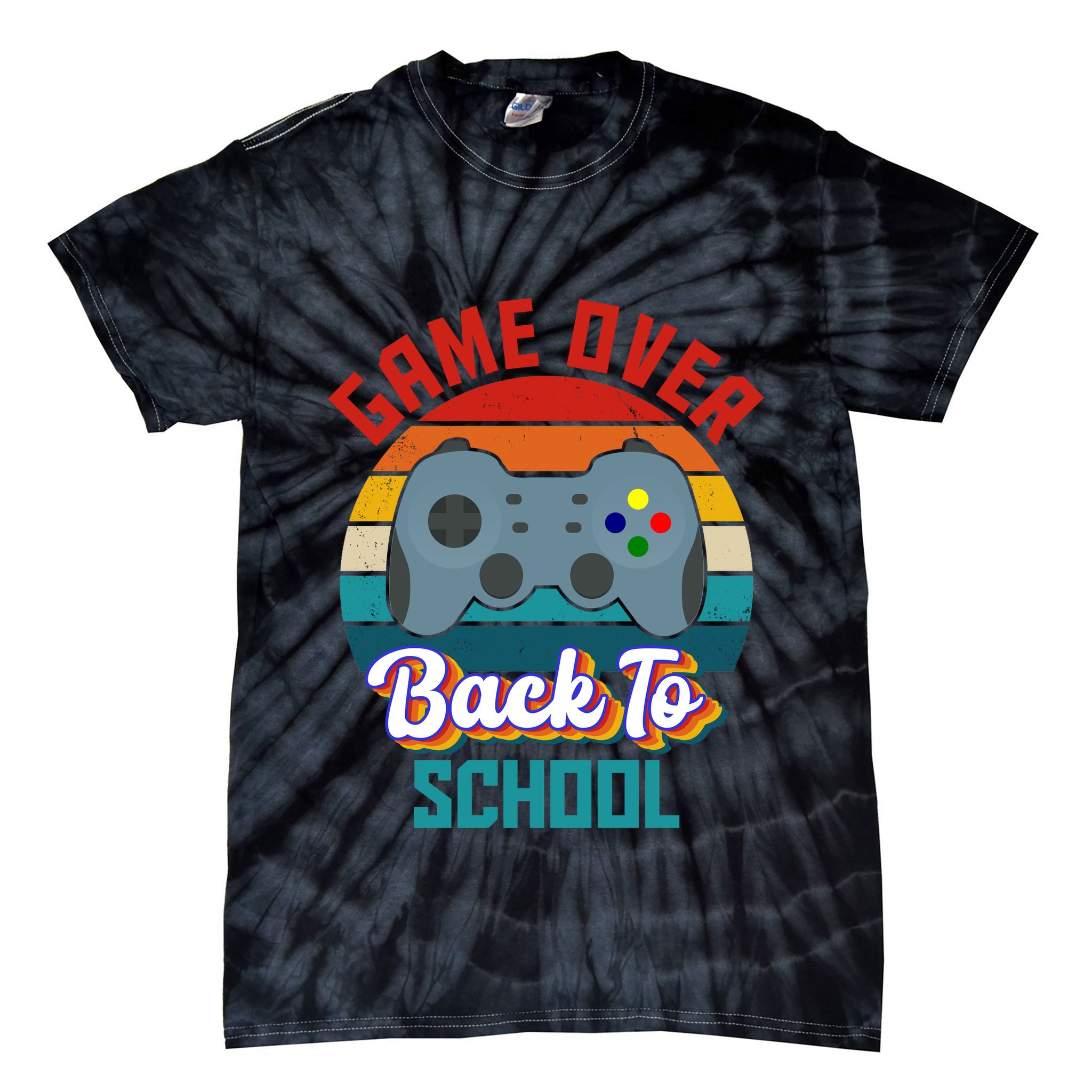 Game Over Back To School Funny Gamer Tie-Dye T-Shirt