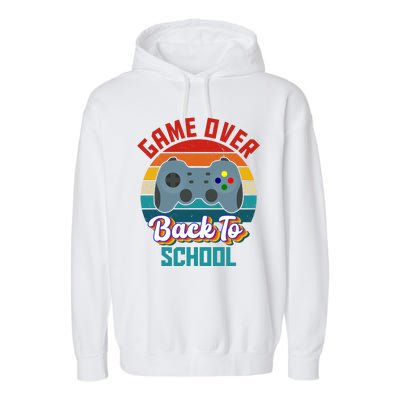 Game Over Back To School Funny Gamer Garment-Dyed Fleece Hoodie