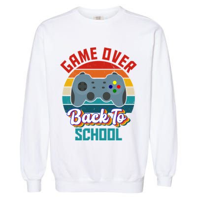 Game Over Back To School Funny Gamer Garment-Dyed Sweatshirt