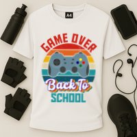 Game Over Back To School Funny Gamer Cooling Performance Crew T-Shirt