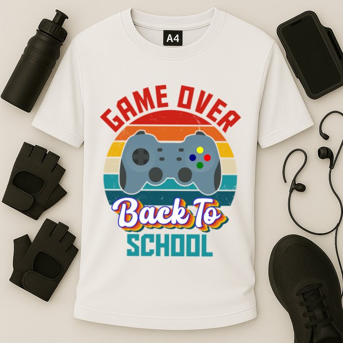 Game Over Back To School Funny Gamer Cooling Performance Crew T-Shirt