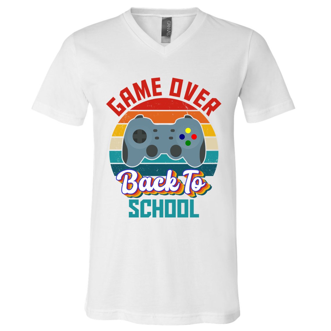 Game Over Back To School Funny Gamer V-Neck T-Shirt