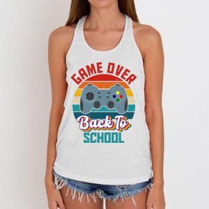 Game Over Back To School Funny Gamer Women's Knotted Racerback Tank