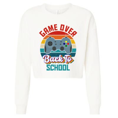 Game Over Back To School Funny Gamer Cropped Pullover Crew