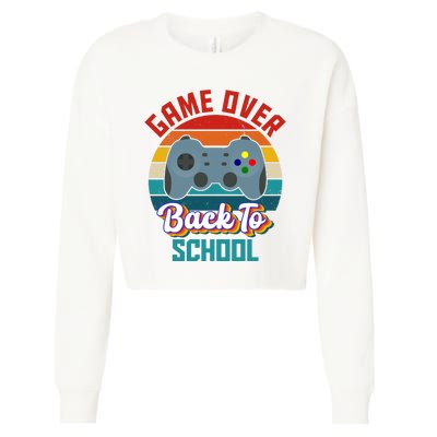 Game Over Back To School Funny Gamer Cropped Pullover Crew