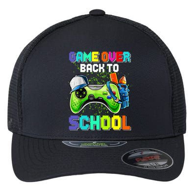 Game Over Back To School Video Game Leveled Up Gift Flexfit Unipanel Trucker Cap