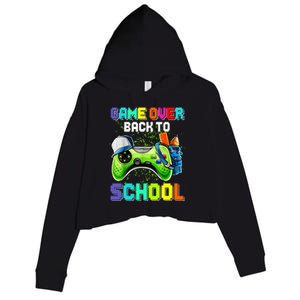 Game Over Back To School Video Game Leveled Up Gift Crop Fleece Hoodie