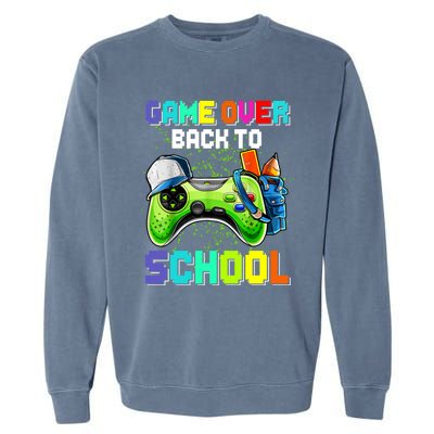 Game Over Back To School Video Game Leveled Up Gift Garment-Dyed Sweatshirt