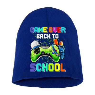 Game Over Back To School Video Game Leveled Up Gift Short Acrylic Beanie