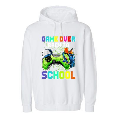 Game Over Back To School Video Game Leveled Up Gift Garment-Dyed Fleece Hoodie