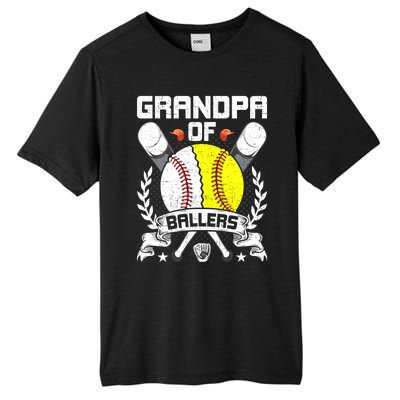 Grandpa Of Ballers Baseball Lover Gift Tall Fusion ChromaSoft Performance T-Shirt