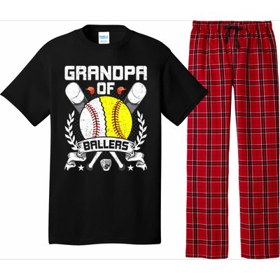 Grandpa Of Ballers Baseball Lover Gift Pajama Set