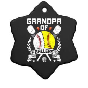 Grandpa Of Ballers Baseball Lover Gift Ceramic Star Ornament