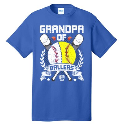 Grandpa Of Ballers Baseball Lover Gift Tall T-Shirt