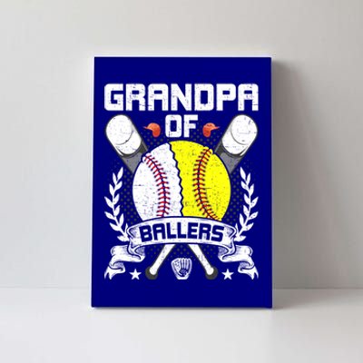 Grandpa Of Ballers Baseball Lover Gift Canvas