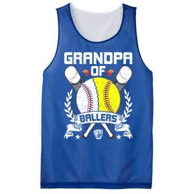 Grandpa Of Ballers Baseball Lover Gift Mesh Reversible Basketball Jersey Tank