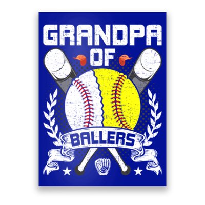 Grandpa Of Ballers Baseball Lover Gift Poster