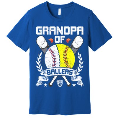 Grandpa Of Ballers Baseball Lover Gift Premium T-Shirt