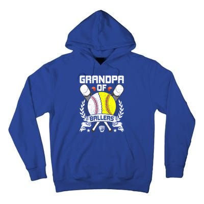 Grandpa Of Ballers Baseball Lover Gift Tall Hoodie