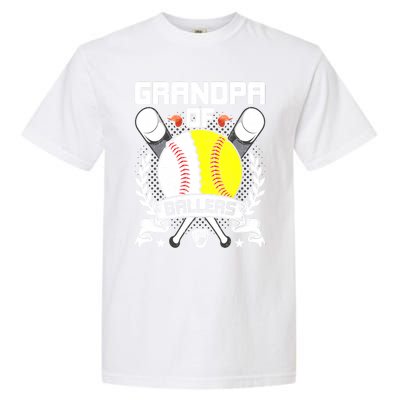 Grandpa Of Ballers Baseball Lover Gift Garment-Dyed Heavyweight T-Shirt