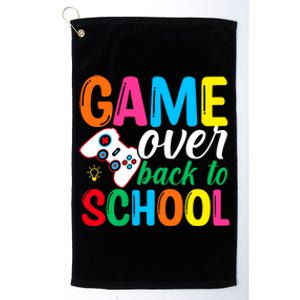 Game Over Back To School Video Games Happy First Day School Gift Platinum Collection Golf Towel